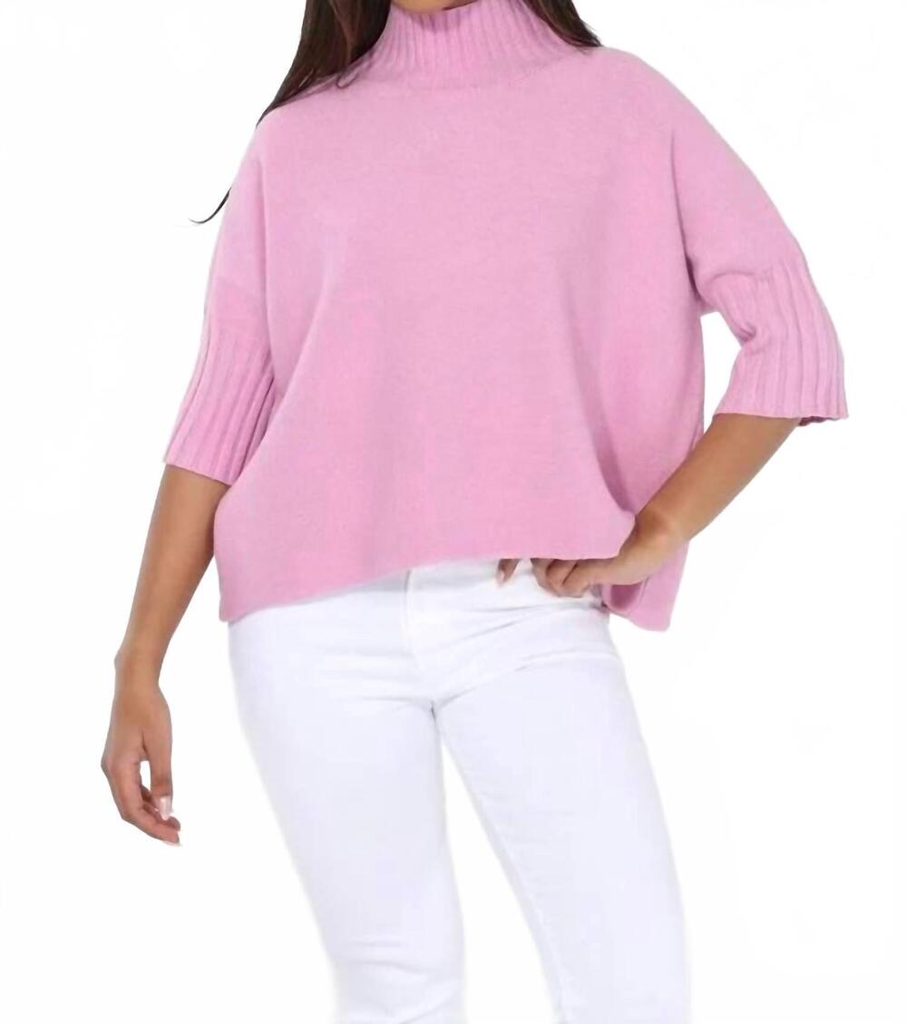 NEW RAIN + ROSE natasha classic knit sweater top in pink